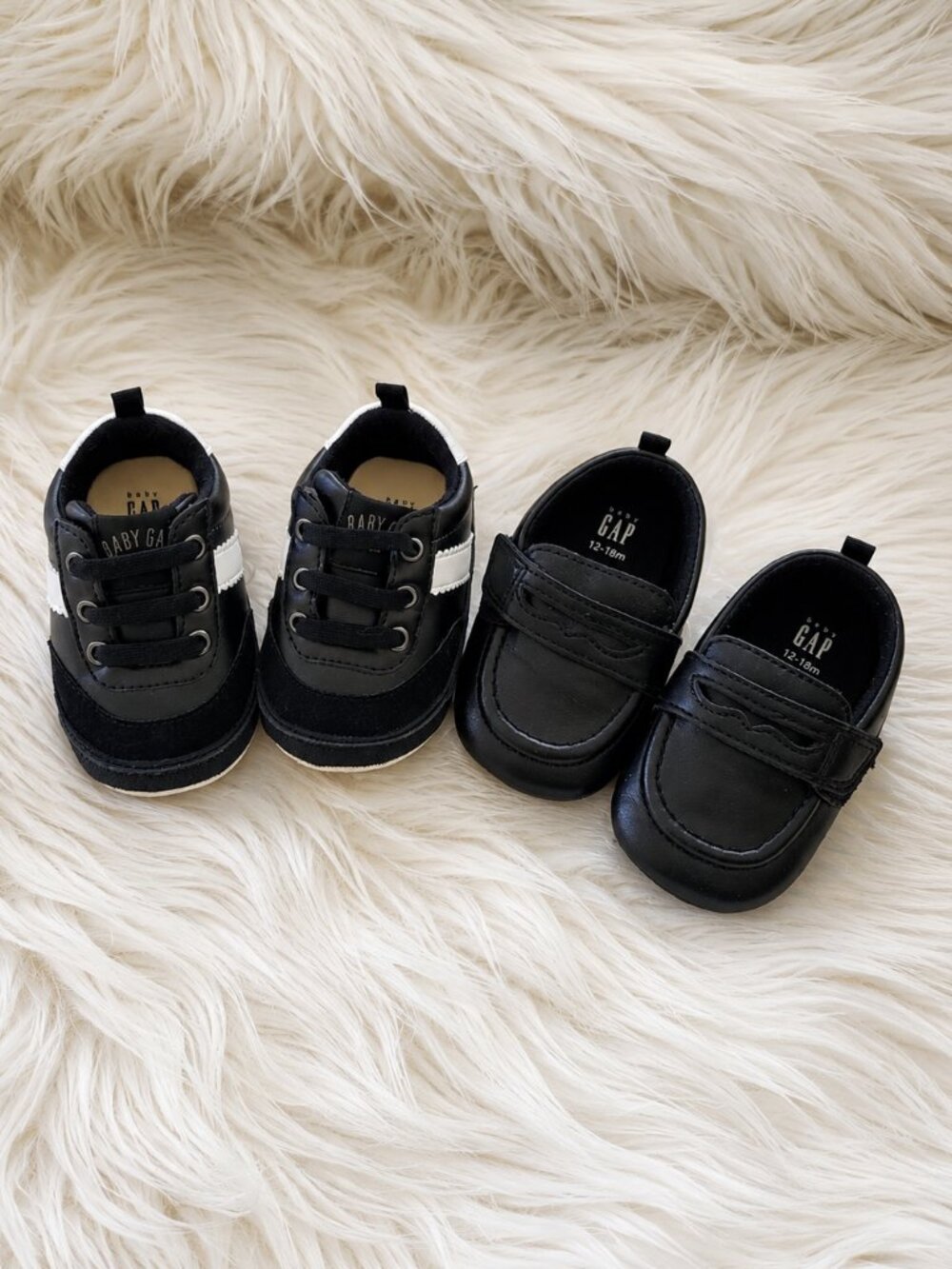 Gap Boy's Black Loafer & Sneaker Bundle SZ 12-18M